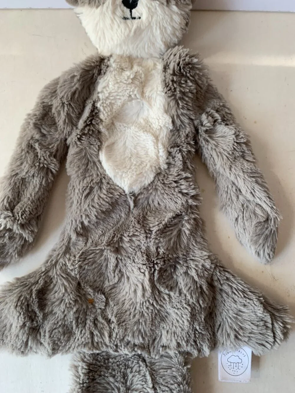 SLUMBERKINS LIGHT GRAY WHITE OTTER SNUGGER STUFFED ANIMAL PLUSH  18